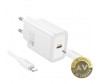 Incarcator Retea Cu Cablu Lightning HOCO N60 20W 3A 1 x USB-C Alb