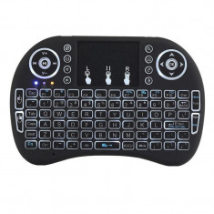 Tastatura Iluminata Wireless Techstar® i8 RGB Play, Air Mouse, cu Touchpad, pentru TV Box si Mini PC, Android TV, Smart TV, PC, Laptop