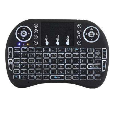 Tastatura Iluminata Wireless Techstar&amp;reg; i8 RGB Play, Air Mouse, cu Touchpad, pentru TV Box si Mini PC, Android TV, Smart TV, PC, Laptop foto