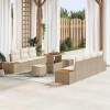 VidaXL Set de canapele pentru grădină cu pernă 10 pcs Bej și crem 3364831