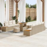 VidaXL Set de canapele pentru grădină 10 pcs Bej, crem 90 x 55 x 71 cm