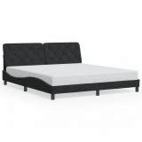 VidaXL Cadru de pat cu lumină LED, negru, 180x200 cm, catifea