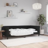 vidaXL Pat de zi, negru, 100x200 cm, catifea