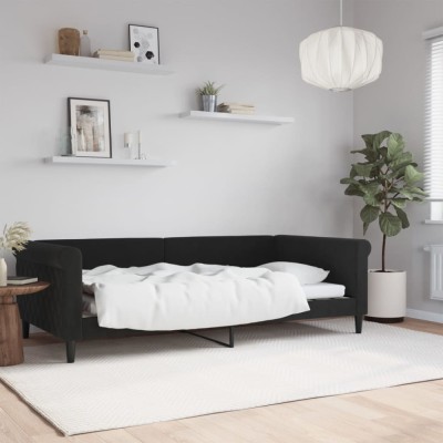 vidaXL Pat de zi, negru, 100x200 cm, catifea 354255 foto
