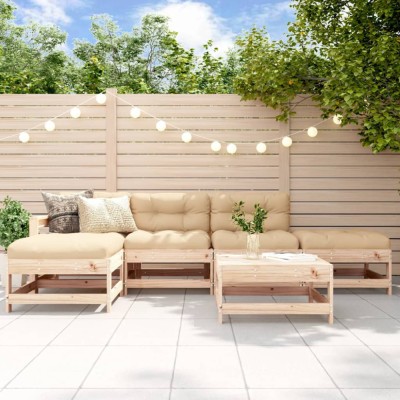vidaXL Set mobilier relexare de grădină, 6 piese, lemn masiv de pin 3186319 foto