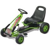 Kart cu Pedale Verde vidaXL, Șezut Reglabil, 3+ Ani, Roți PVC Antiderapante, Sarcină Max 30kg, 96x56x60cm