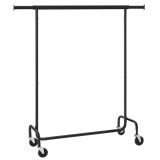 Suport mobil cu roti pentru haine, Artool, reglabil, otel, negru, max 136 kg, 110-150x45x160 cm, Leobert