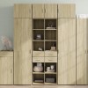 Dulap inalt Gossi, Stejar Sonoma, 70x42.5x185 cm, Lemn Prelucrat, Depozitare, Design Modern, Asamblare Necesara