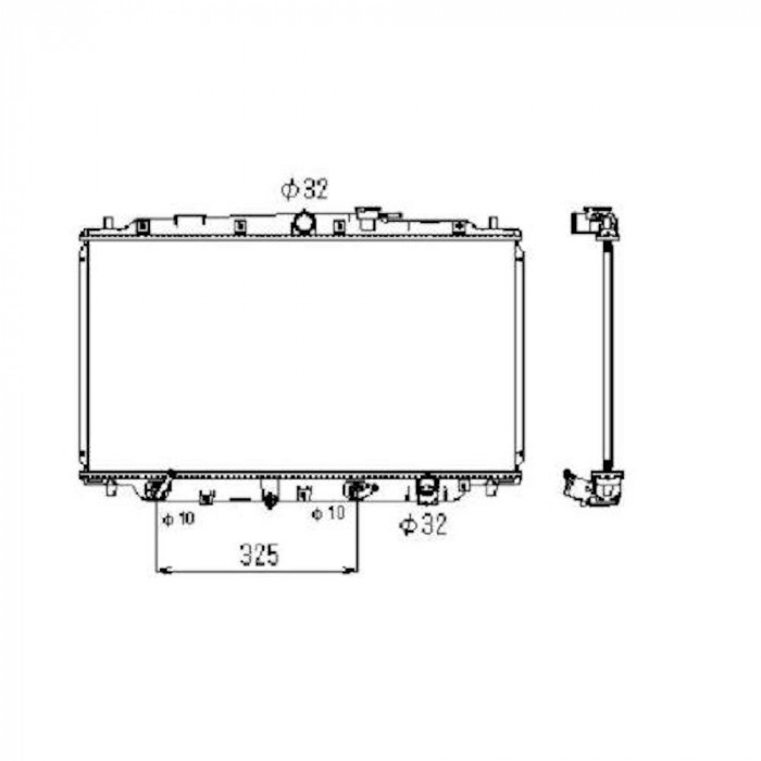 Radiator racire Honda Prelude, 02.1992-01.1997, Motorizare 2, 3 118kw Benzina, cutie Automata, tip Denso, diametru intrare/iesire 32/32mm, dimensiune