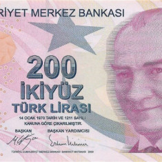 TURCIA █ bancnota █ 200 Lira █ 2009 █ P-227c █ Seria C █ UNC █ necirculata