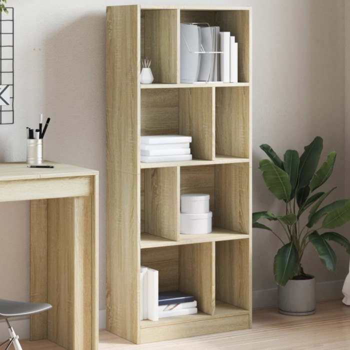 Gossi biblioteca, stejar sonoma, 57x28,5x141 cm, lemn prelucrat