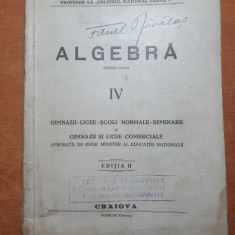1944-manual de algebra pentru clasa a 4-a-gimnazii-licee-scoli normale-seminarii