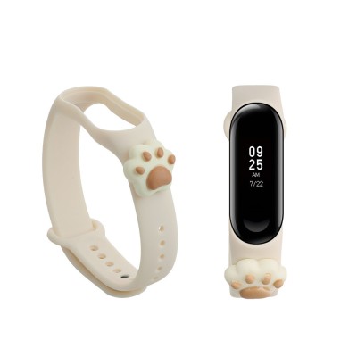 Curea Kwmobile pentru Xiaomi Mi Band 4/Mi Band 3, Alb, Silicon, KWM0000253P001C foto