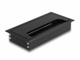 Organizator cabluri cu perii - montare in masa 160x80x28mm Negru, Delock 66856