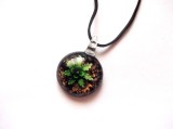pandantiv sticla cu floare verde deschis 42967