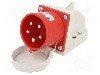 Conector alimentare AC, IEC 60309, IP44, 32A, 400V AC, 5 pini, PCE - 525-6T