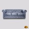 Chesterfield Canapea 3 Locuri Brighton FT Albastru Antic Spălat Manual