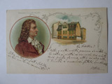 Cumpara ieftin Rară! Carte poștală litografie romaneasca:F.von Schiller si casa lui 1899