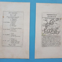Harta miniaturala a Europei, tiparita in 1677