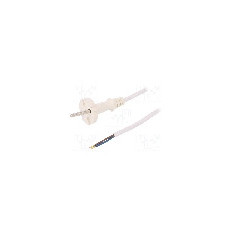 Cablu alimentare AC, 1.5m, 2 fire, culoare alb, cabluri, CEE 7/17 (C) mufa, PLASTROL - W-98335