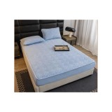 Cumpara ieftin Husa de Pat Tricot cu Elastic + 2 Fete de Perna pentru Pat Dublu BLEU - ION19