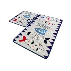 Set 2 Covorase baie Le Poisson, 60 x 100 cm, 50 x 60 cm, Antiderapant, Multicolor