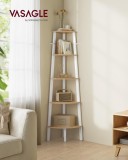 Cumpara ieftin Biblioteca pe colt Vasagle Natural 37.2x37.2x159 cm