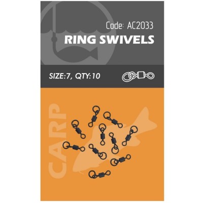 Vartej cu Anou Orange Ring Swivels No.7, 10buc/pac foto