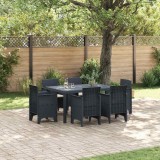 VidaXL Set de dining pentru grădină 7 pcs Antracit Rattan PE