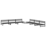 Set mobilier relexare de gradina, 6 piese, gri, lemn masiv pin