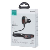 Cumpara ieftin Incarcator Auto cu Extensie, 5 x USB, Joyroom JR-CL03 Pro, Negru