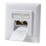PRIZA RJ-45 aplicabila cu 2 iesiri LOGILINK pt. cablu FTP, Cat6, RJ-45 (M) x 2, ecranat, plastic cu metal, signal white, 1 buc, &quot;NP0125&quot;