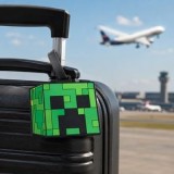 Etichetă Bagaj Minecraft Verde cu Bandă de Fixare, CMCLASS