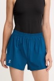 On pantaloni scurți de alergare culoarea bleumarin, uni, high waist, 1WF10333536