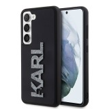 Husa originala Samsung Galaxy S23 Karl Lagerfeld 3D Design, Rubber Glitter Logo, negru, KLHCS23S3DMBKCK