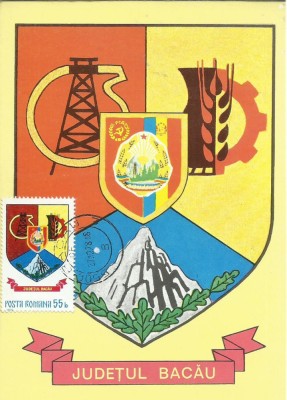 TSV - MAXIMA BACAU - STEMA JUDETULUI HERALDICA `78 STAMPILA 2 foto