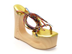 Sandale elegante GRYXX aurii, HD1013, din piele ecologica