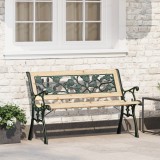 VidaXL Bancă de grădină cu spătar, model trandafir, 116 cm, lemn