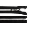 Fermoar spiralat argintiu detasabil Crisalida, lungime 70 cm, Negru