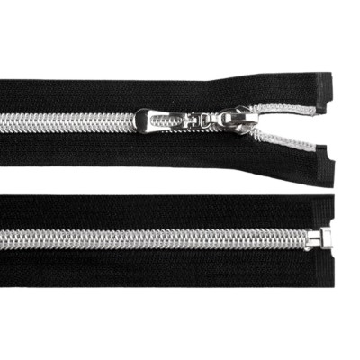 Fermoar spiralat argintiu detasabil Crisalida, lungime 70 cm, Negru foto