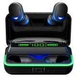 Casti Bluetooth 5.0 Rebel SN-E10, Microfon, LED Baterie, Autonomie 2.5h, Carcasa Incarcare 800mAh, USB, Negru