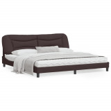 VidaXL Cadru de pat cu tăblie, maro &icirc;nchis, 200x200 cm, textil