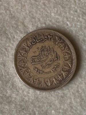 2 Piastres 1942 Egipt - Argint foto