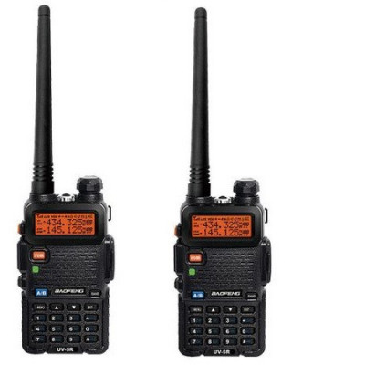 Set 2 bucati Statie radio portabila Baofeng UV-5R-BF Putere 8W, Dual Band VHF/UHF 136 - 174 MHz / 400-520 Mhz, casti cu microfon inclus foto
