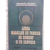 LEGEA MARCILOR DE FABRICA, DE COMERT SI DE SERVICIU. TEXTE COMENTATE-EMANUEL HOLBAN, S. MARINESCU-231651
