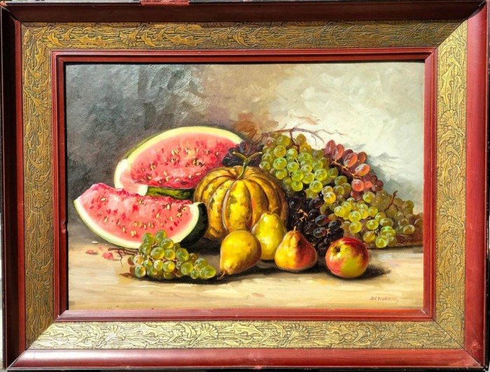 F. Dezideriu-Natură statică, pictură, ramă deosebită