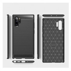 Husa Telefon Silicon Samsung Galaxy Note 10+ n975 Black Carbon