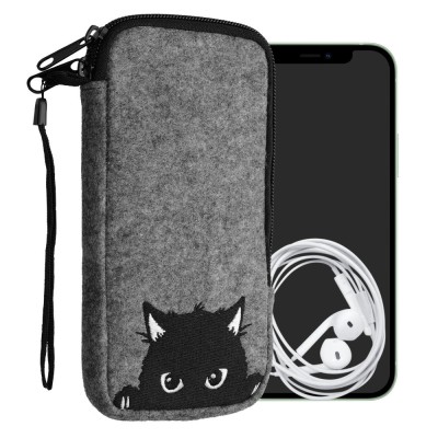 Husa Universala Kwmobile pentru telefon, Marime XL - 6.8 inch, Gri/Negru, Textil, KWM000010HJ032C foto