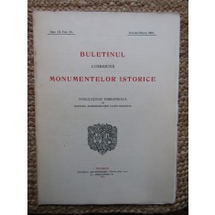BULETINUL COMISIUNII MONUMENTELOR ISTORICE , PUBLICATIUNE TRIMESTRIALA ANUL VI , FASC. 21 ,IANUARIE -MARTIE 1913