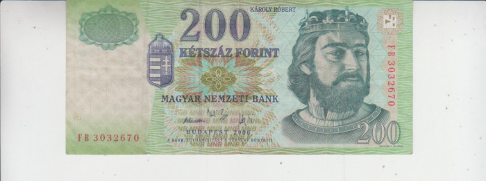 M1 - Bancnota foarte veche - Ungaria - 200 forint - 2006